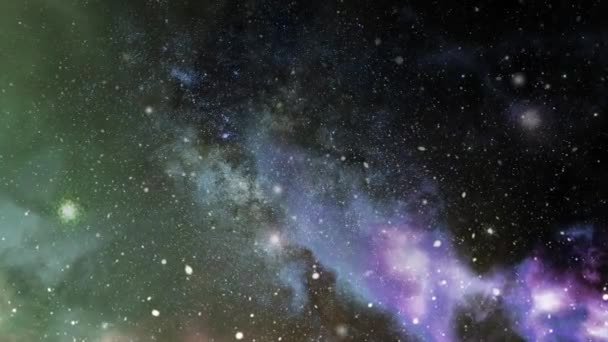 Vue Des Nuages Multicolores Nébuleuse Dans Univers Vide — Video