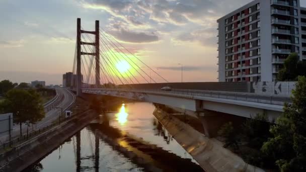 Wiadukt Wiaduktu Ciurel Bridge Widok Lotu Ptaka Bukareszt Rumunia — Wideo stockowe