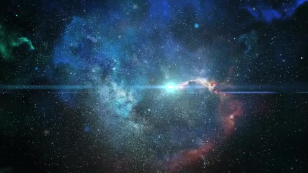 Nébuleuse Qui Forme Plane Dans Univers Obscur Espace Extérieur — Video