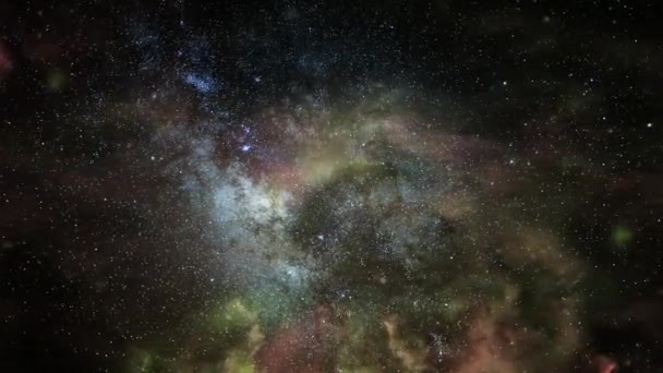 Nebel Vor Galaktischem Hintergrund Universum — Stockvideo