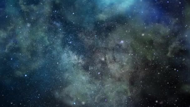 Nebula Clouds Universe Moving Closer Space — Stock Video