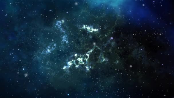 Nebulosa Brilhando Universo Escuro — Vídeo de Stock