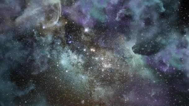 Красочные Туманности Приближающейся Вселенной — стоковое видео