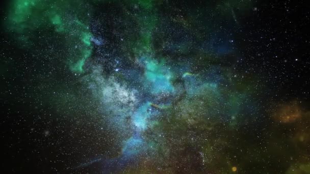 Nébuleuse Déplacer Flotter Dans Univers Rempli Étoiles — Video