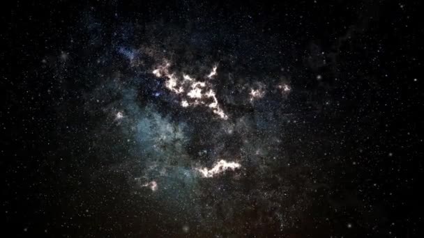 黑暗宇宙中的星云越来越近了4K的空间 — 图库视频影像