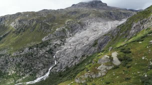 Traces Glacier Qui Est Venu Sur Roche Moment Aujourd Hui — Video