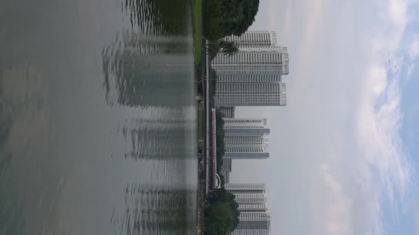 Video Verticale Treno Mrt Partenza Dalla Stazione Mrt Kallang Singapore — Video Stock