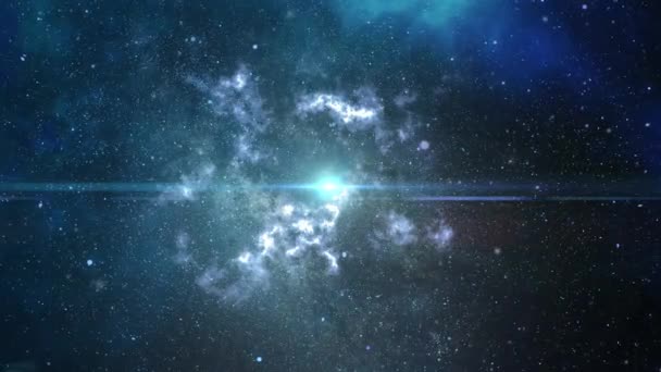 4K宇宙中的空间星云在蓝色中移动 — 图库视频影像