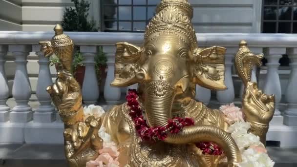 Estatua Religiosa India Ganesh Lugar Boda — Vídeo de stock