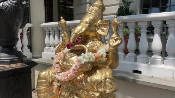 Religiöse Indische Ganesh Statue Hochzeitsort — Stockvideo