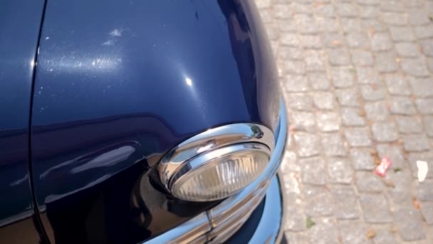 Stare Amerykańskie Reflektory Samochodowe Stary Amerykański Muscle Car Dyplomata Desoto — Wideo stockowe