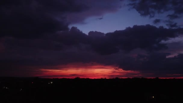 Tramonto Cielo Con Nuvole Tempesta Avvicina — Video Stock