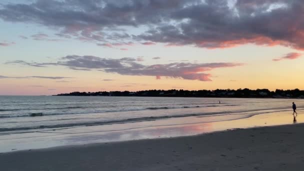 Захід Сонця Пляжі Род Айленду — стокове відео