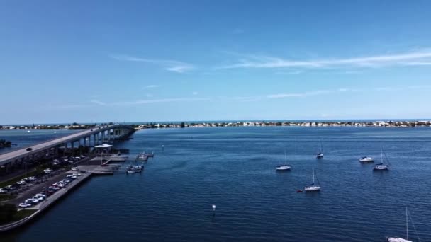 Las Islas Barrera Belleair Beach Floridan Continental Están Conectadas Por — Vídeo de stock