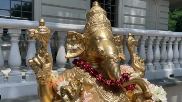 Religijny Posąg Indian Ganesh Miejscu Ślubu — Wideo stockowe