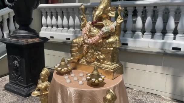 Estatua Religiosa India Ganesh Lugar Boda — Vídeo de stock