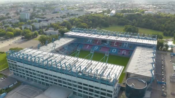 Aerial Establishing Shot Wisla Krakow Football Club Stadium Henryk Reyman — Vídeos de Stock