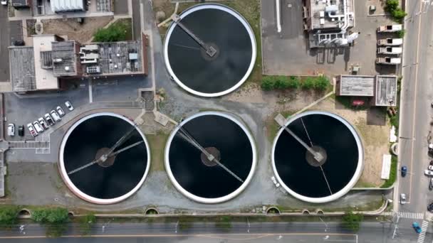 下水処理場 市営植物の空中降下 — ストック動画