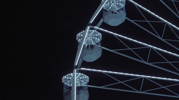 Ночной Вид Большое Колесо Grande Motte Франция — стоковое видео