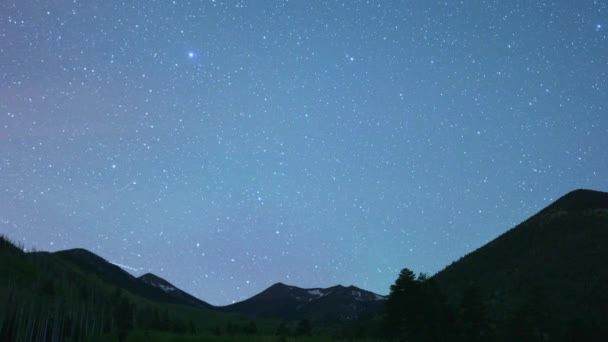 Santo Grial Timelapse Estrellas Cielo Nocturno Amanecer Humphreys Peak Arizona — Vídeos de Stock