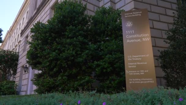 国税局大楼国内税收署总部 在美国建立征税机制 — 图库视频影像