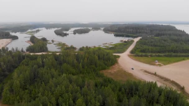 Drone Video Van Het Tanana Lake Recreation Area Fairbanks Tijdens — Stockvideo