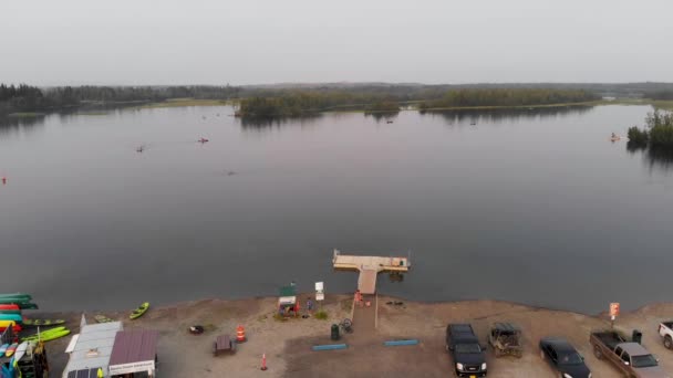 Drone Video Van Het Tanana Lake Recreation Area Fairbanks Tijdens — Stockvideo