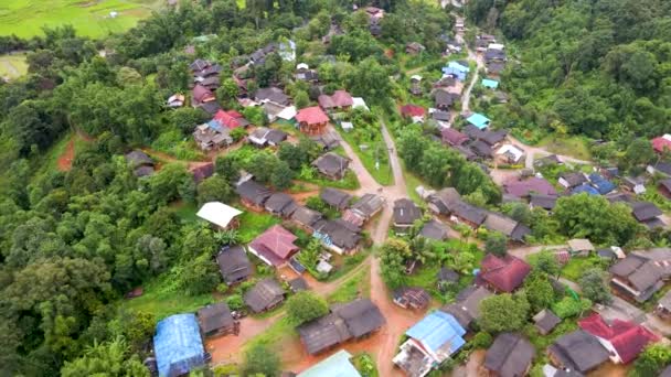 Veduta Aerea Del Karen Tribe Village Chiang Mai Terrace Farms — Video Stock