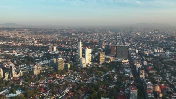 Mexico City City Cityscape Založení Leteckého Letu Kopírovacím Prostorem Obloze — Stock video