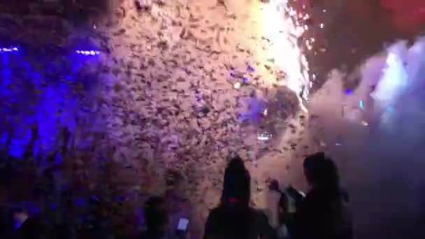 Confetti Sparks Night Club Festa Voluntad — Vídeo de stock