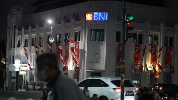 Bni Historic Building Tujuan Wisata Titik Nol Kilometer — Stok Video