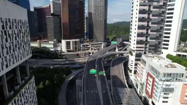 Penchala Kruispunt Voor Highway Ramp Voor Damansara Shah Alam Elevated — Stockvideo