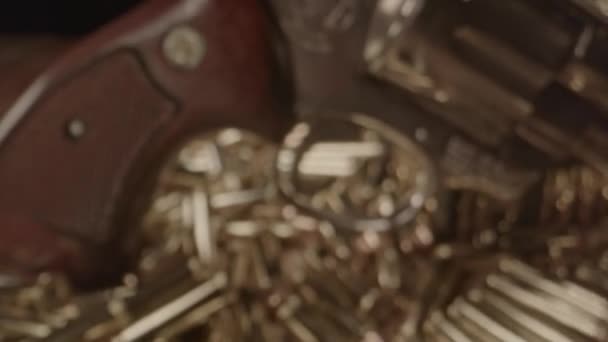 Ohromující Panenka Značek Starém Revolveru 357 Magnum Smith Wesson — Stock video