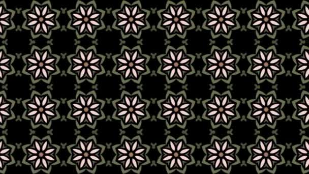 Seamless Tile Pattern Animation Floral Signs Panning — Stock Video