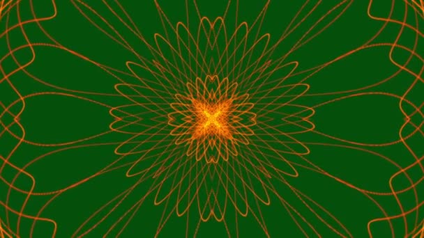 Pomarańczowy Kosmiczny Chaos Symetryczny Kalejdoskop Tło — Wideo stockowe