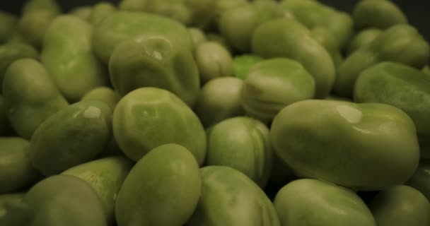 Grønne Friske Modne Brede Bønner Bælgplanter Fava Bean Grøntsager Makro – Stock-video