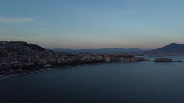 Vista Panorámica Toda Ciudad Nápoles Vomero Posillipo Mergellina Por Drone — Vídeo de stock