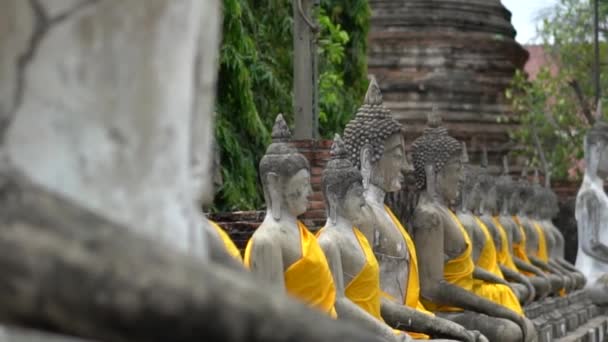 Wat Yai Chai Mongkhon Tayland Ayutthaya Bir Budist Manastırı Sarı — Stok video
