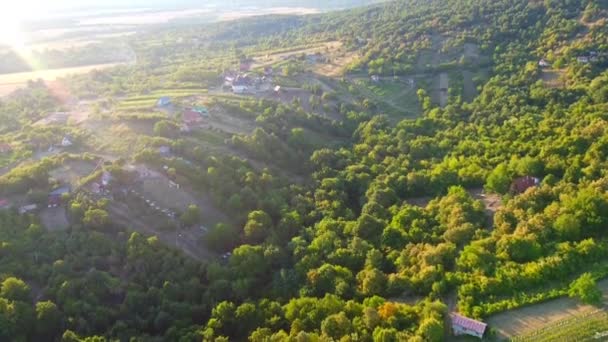 Krásná Krajina Mezi Stromy Kopci Hronském Benadiku Slovensko Světlice — Stock video