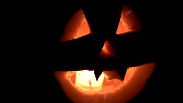 Halloween Jack Lantaarn Verdwijnt Duisternis — Stockvideo