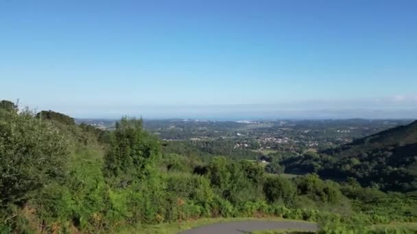 Sentier Randonnée Mont Rhune Ascain France Bordé Par Espagne Prise — Video