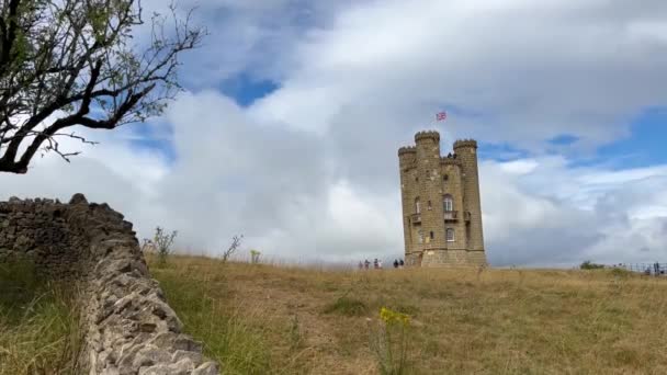 Broadway Tower Cotswold Highest Castle Stone Fence Middle Hill Broadway — Video