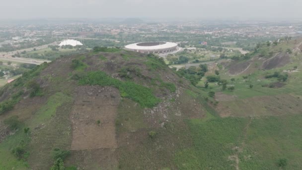 Aerial Wonderland Twin Peaks Abiola Stadium Velodrome Abuja Νιγηρία Κυκλικό — Αρχείο Βίντεο