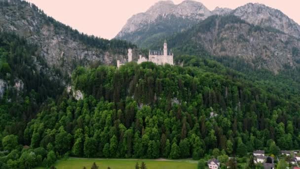 Alba Castello Neuschwanstein Vicino Fussen Nel Sud Ovest Della Baviera — Video Stock