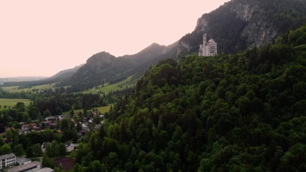 Morgen Auf Schloss Neuschwanstein Bei Füssen Südwestbayern Historisches Wahrzeichen Der — Stockvideo