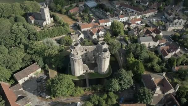 Ngiltere Nin Somerset Kentindeki Nunney Şatosu Nun Havadan Görünüşü Ngiltere — Stok video