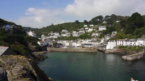 Vista Del Bonito Pueblo Pesquero Polperro Cornwall Inglaterra Reino Unido — Vídeos de Stock