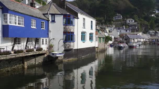 Casas Históricas Junto Agua Vista Panorámica Del Pintoresco Pueblo Pesquero — Vídeos de Stock