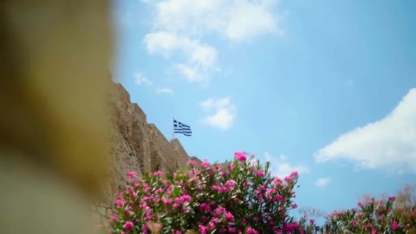 아테네의 꼭대기에서 바람에 흔들리고 그리스 — 비디오