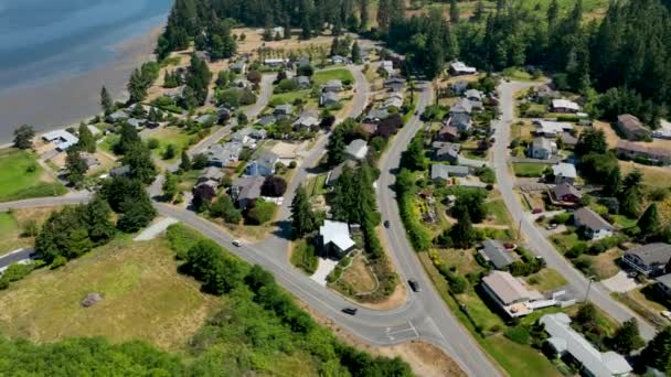Overhead View Suburban Community Freeland Washington — Stock Video